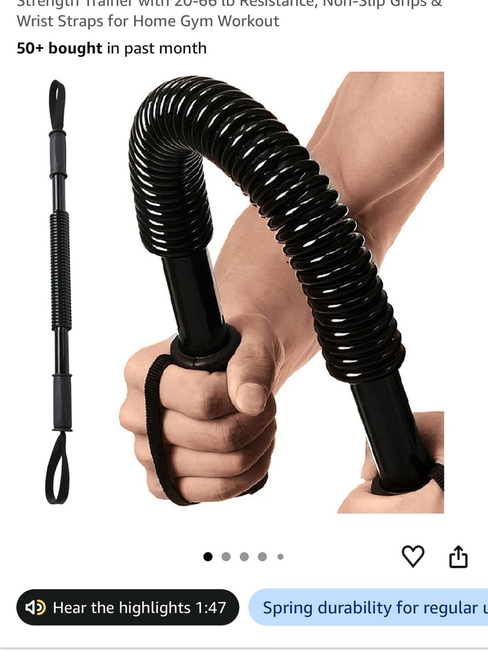Black Hand Grip Strengthener – Men Grooming Resistance Spring Trainer